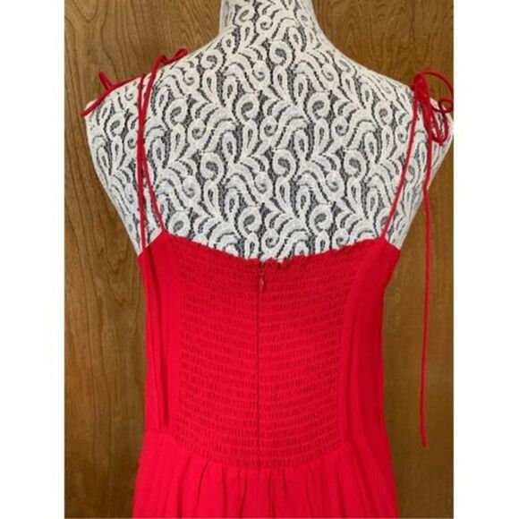 Reformation Kourtney Midi Dress in Cherry Size 12 - Picture 5 of 8
